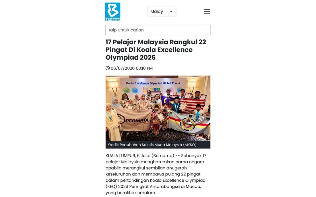 PM Anwar Praises 17 Malaysian Students for Strong Showing at KEO 2026 Global Finals
