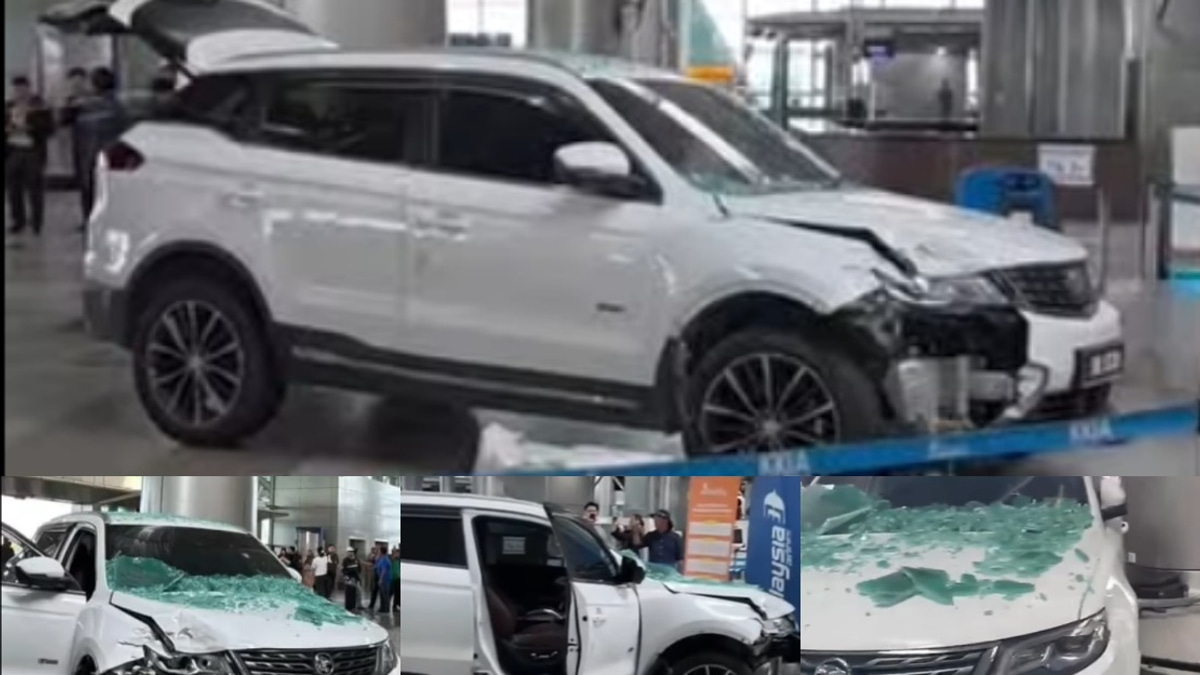 Elderly Driver's Parking Lapse Triggers SUV Crash at Kota Kinabalu Airport Terminal