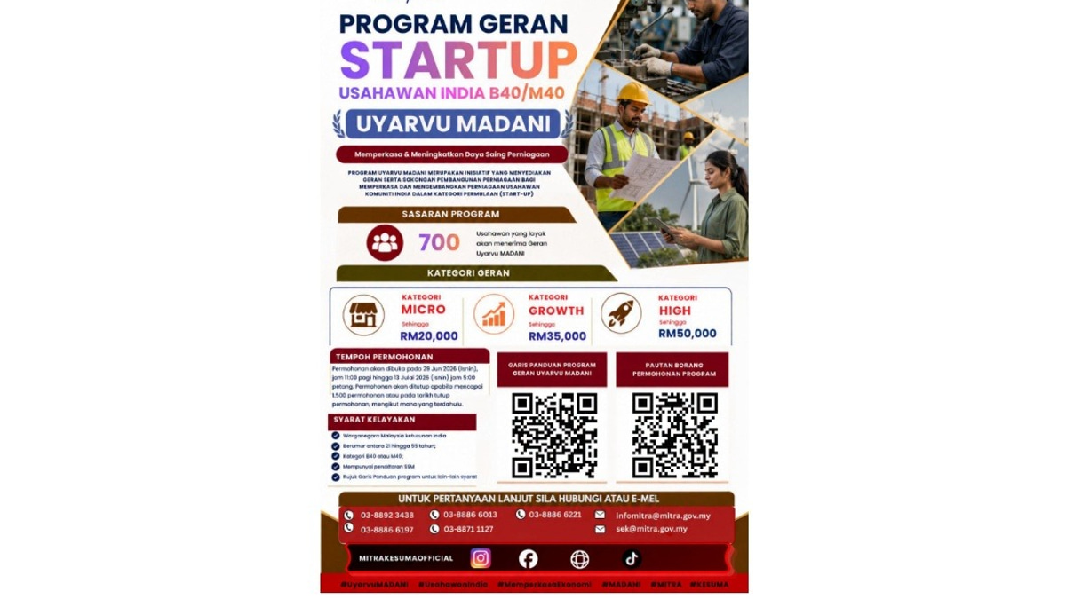 Applications Now Open for Uyarvu MADANI Grants Worth Up to RM50,000