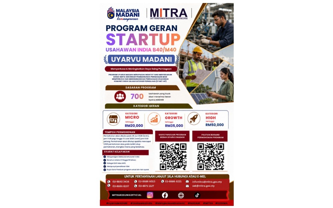 Applications Now Open for Uyarvu MADANI Grants Worth Up to RM50,000