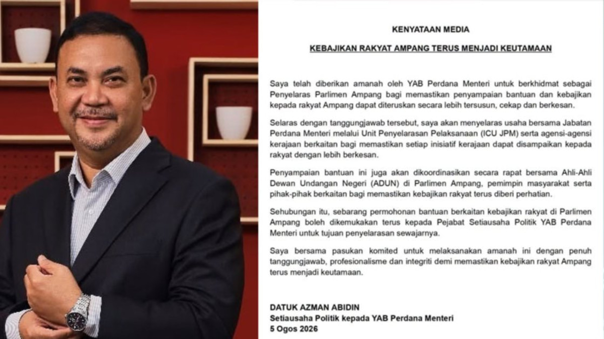 PM's Political Secretary Takes Ampang Coordinator Role After PKR MP Loses Funding Access