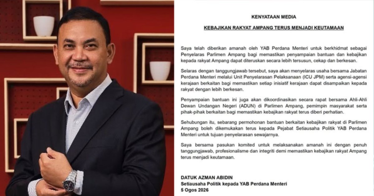 PM's Political Secretary Takes Ampang Coordinator Role After PKR MP Loses Funding Access