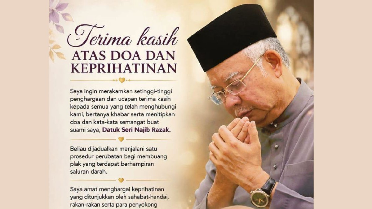 Rosmah appeals for prayers as Najib prepares for medical procedure