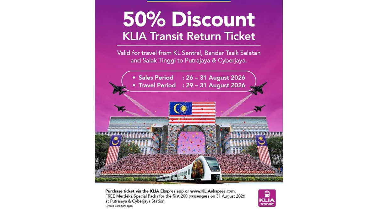 ERL Cuts KLIA Transit Fares by Half for National Day Celebrations and Putrajaya Events
