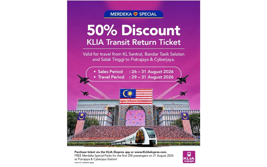 ERL Cuts KLIA Transit Fares by Half for National Day Celebrations and Putrajaya Events