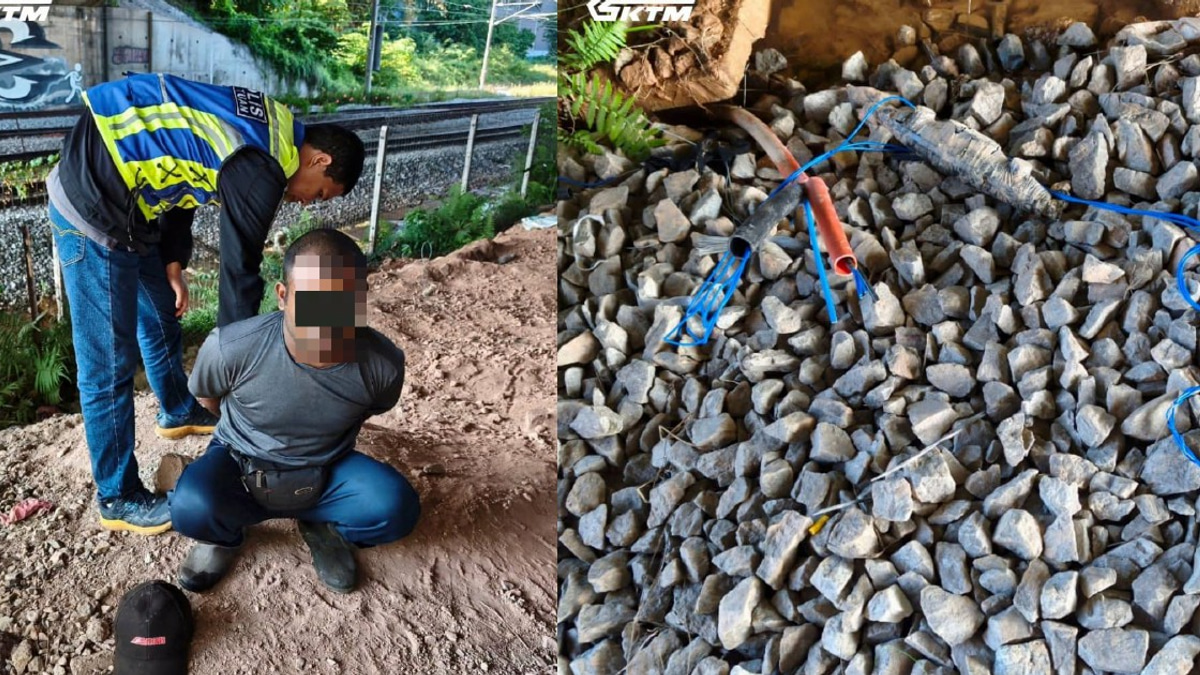 KTMB arrests two men caught stealing railway cables in Shah Alam