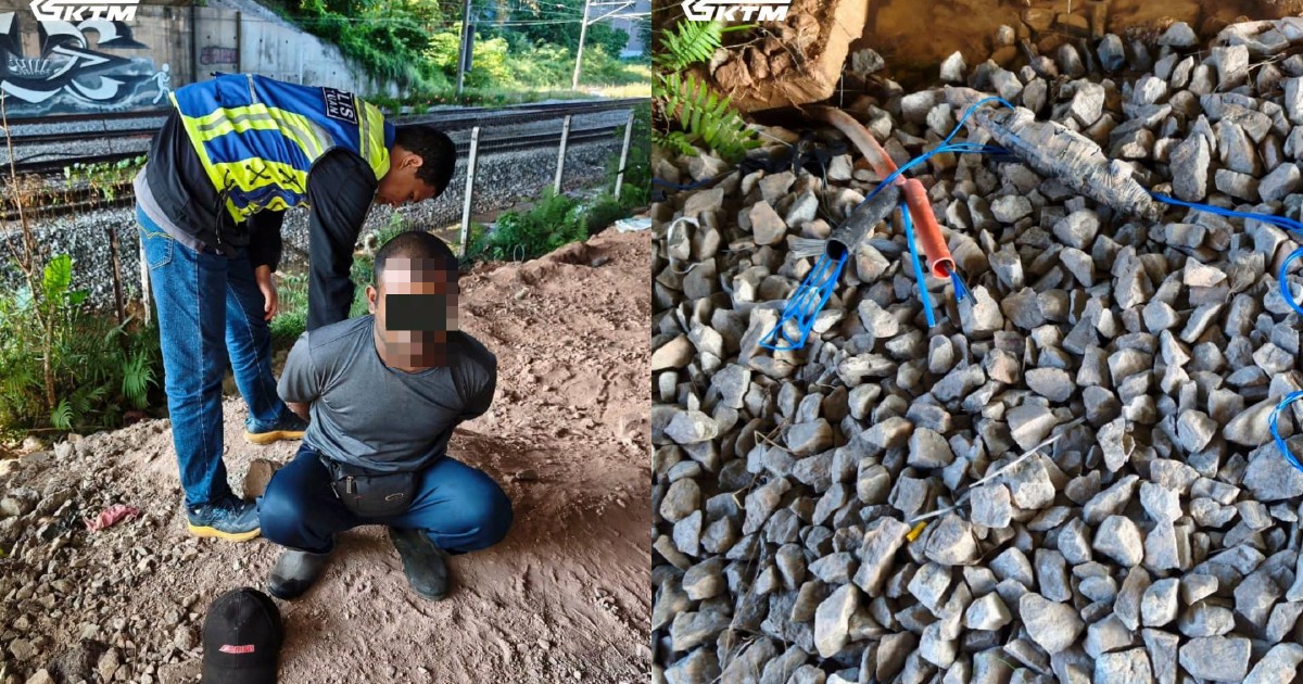KTMB arrests two men caught stealing railway cables in Shah Alam