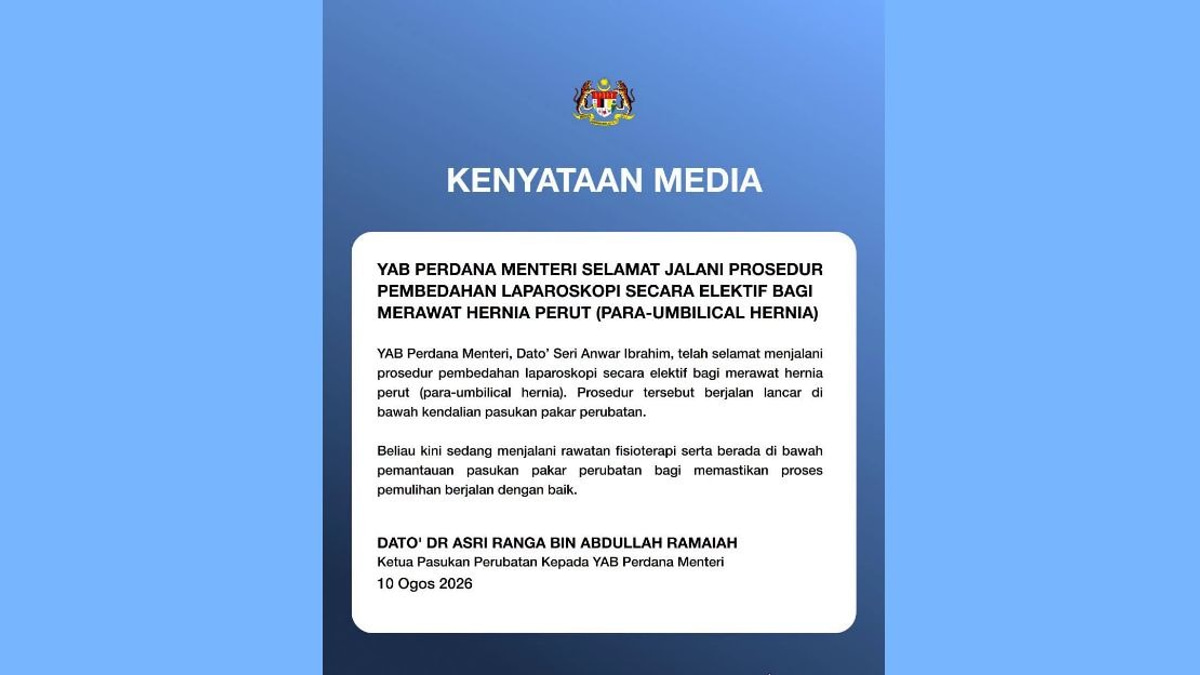 Anwar Ibrahim Successfully Undergoes Abdominal Hernia Surgery