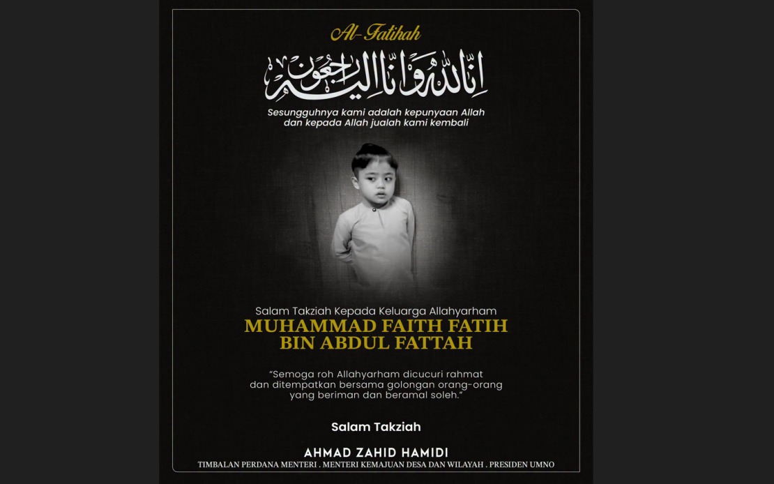 DPM Zahid Offers Condolences Over Death of Autistic Child in Perak