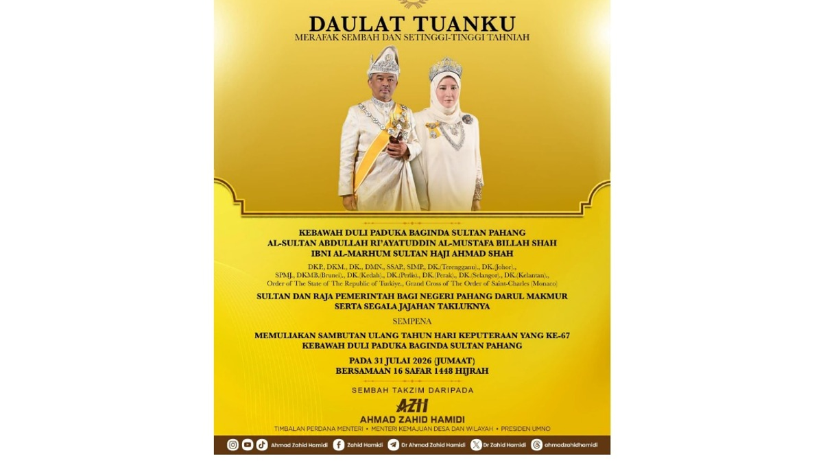 Ahmad Zahid, Fahmi Mark Sultan Abdullah's 67th Birthday With Warm Wishes
