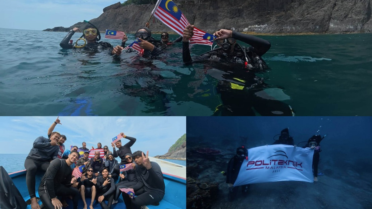 Politeknik Jeli Makes Waves with Underwater National Day Flag Display