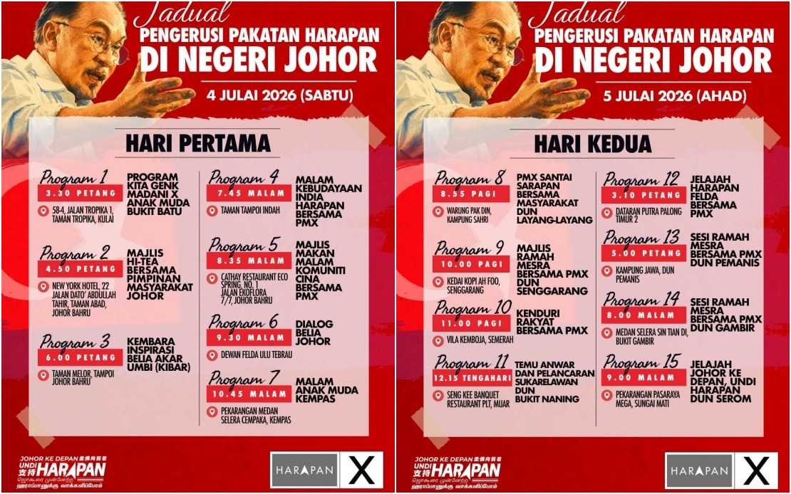 Anwar Embarks on Intensive Johor Campaign Blitz with 15 Weekend Events
