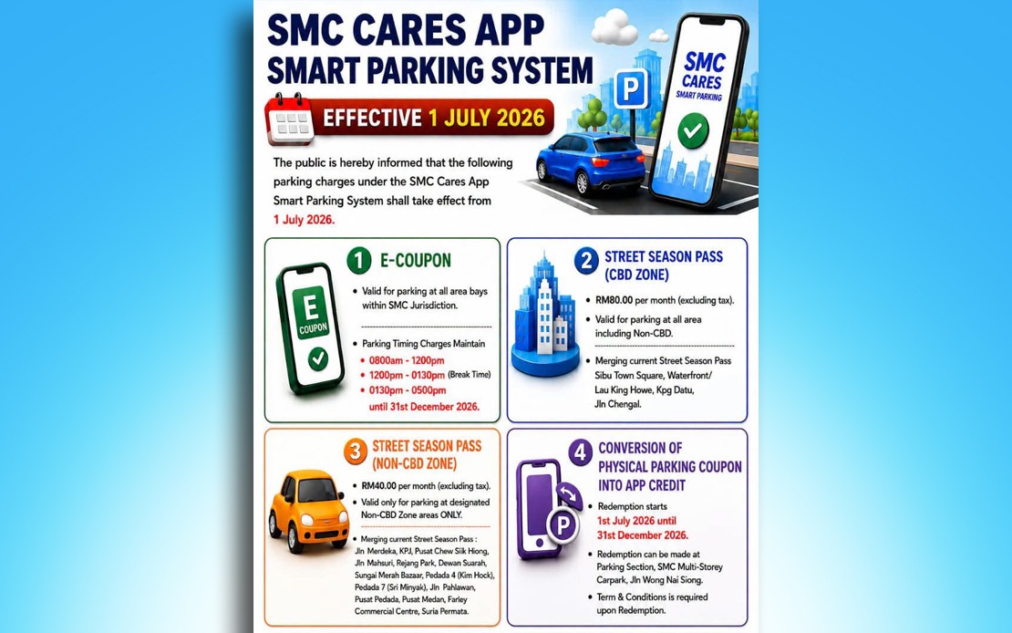 Sibu Council Softens Smart Parking System With Grace Period and Senior Citizen Pass