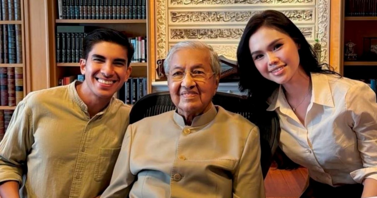 Tun M Shares Marriage Counsel With Actress Bella Astillah and Fiancé Syed Saddiq