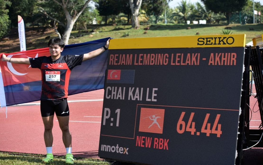 Johor's Kai Le Shatters 26-Year SUKMA Javelin Record with 64.44m Gold