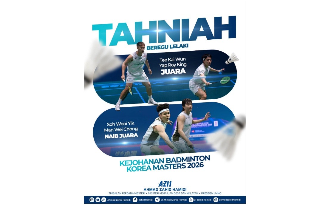 Ahmad Zahid Hails Malaysian Badminton Doubles' Korea Masters Triumph