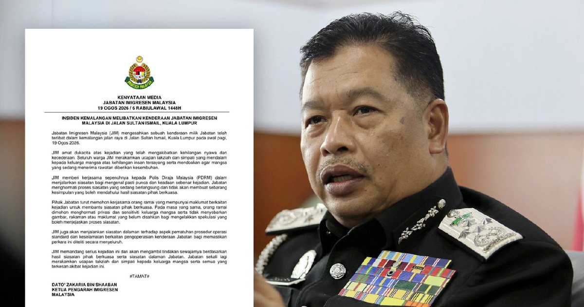 Immigration Department Launches Internal Probe Into Fatal Jalan Sultan Ismail Crash