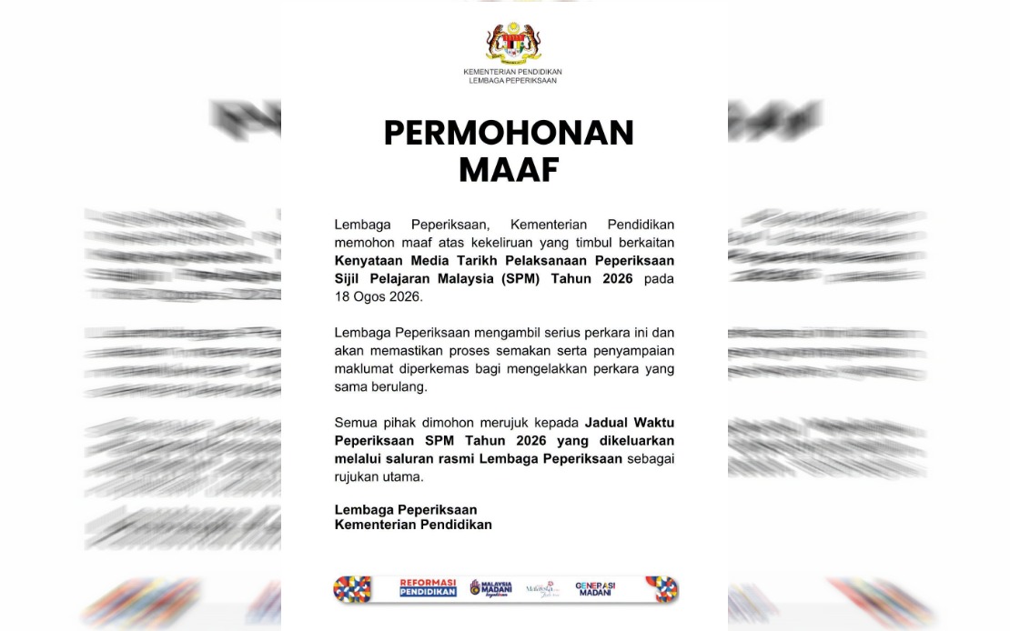 Education Ministry's Examination Board Apologises for SPM 2026 Date Confusion
