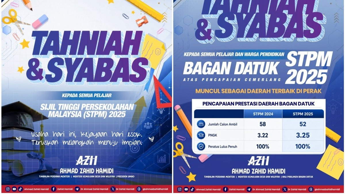 Bagan Datuk Tops Perak in STPM 2025 as DPM Ahmad Zahid Celebrates Student Success
