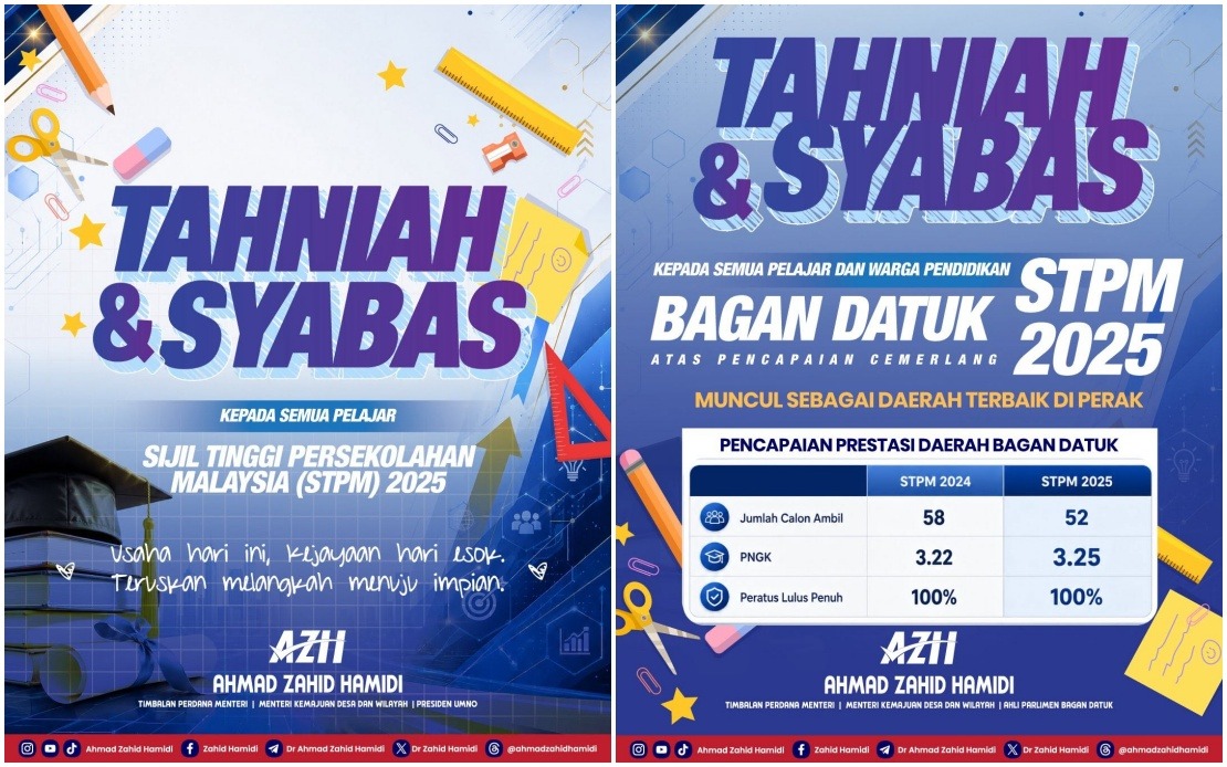 Bagan Datuk Tops Perak in STPM 2025 as DPM Ahmad Zahid Celebrates Student Success